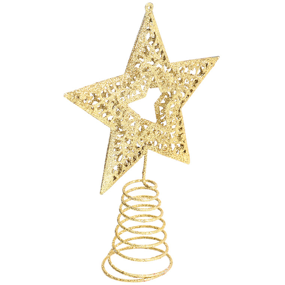 Living and Home Gold Glitter Star Christmas Tree Topper 15 x 11cm Image 3