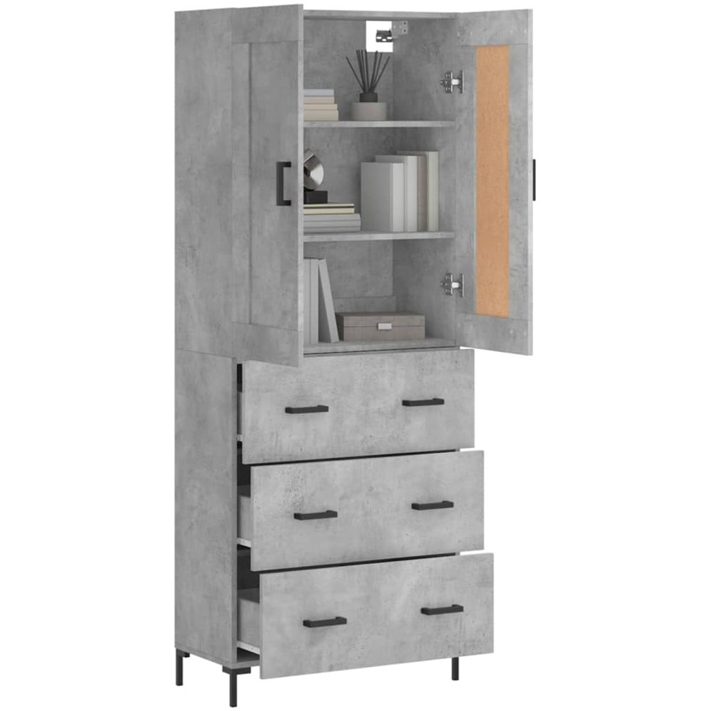 vidaXL 4 Door Grey Highboard Image 3