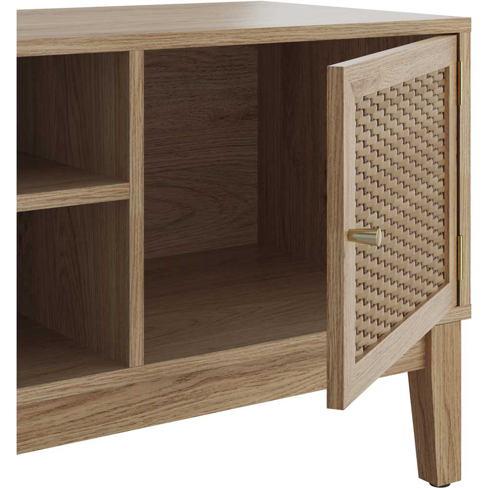 Bordeaux 2 Door 2 Shelf Oak Effect TV Unit Image 5