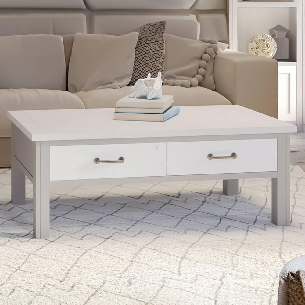 Baumhaus Greystone 4 Drawer Grey Coffee Table Image 1