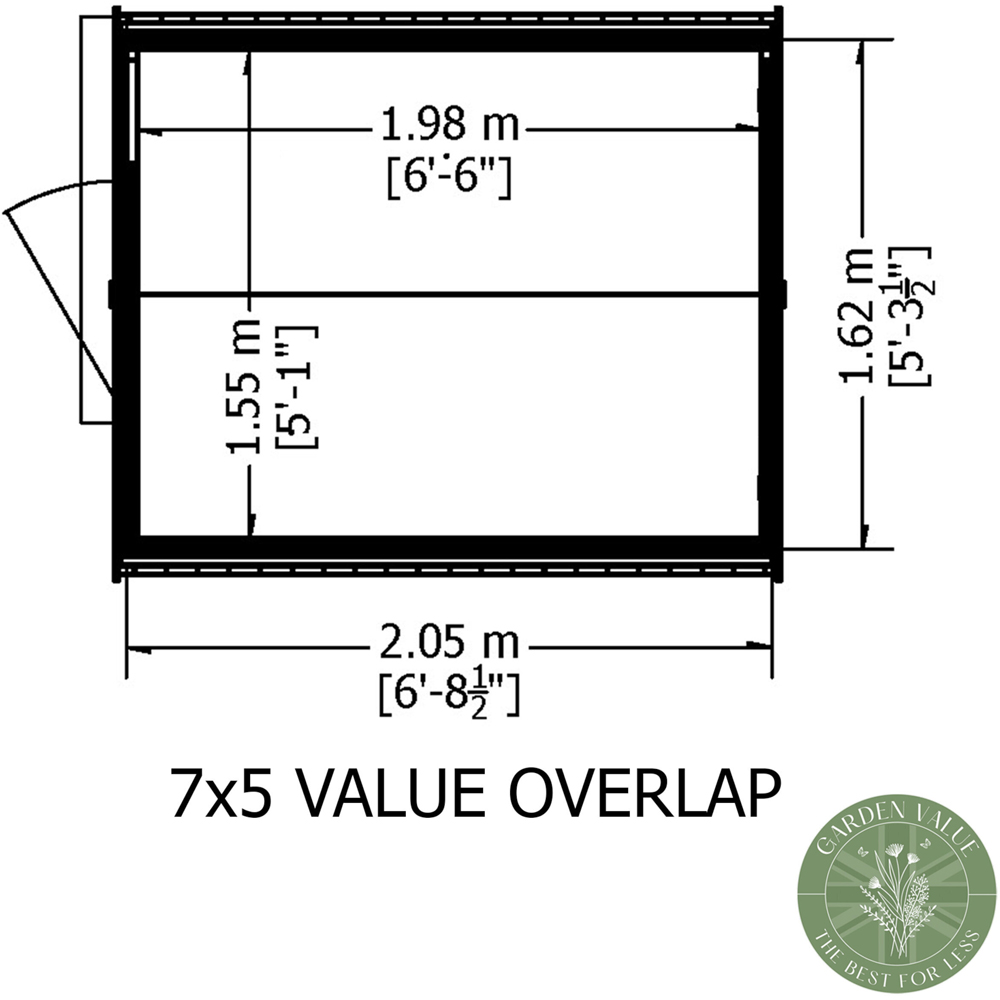 Shire 7 x 5ft Dip Treated Overlap Shed Image 9
