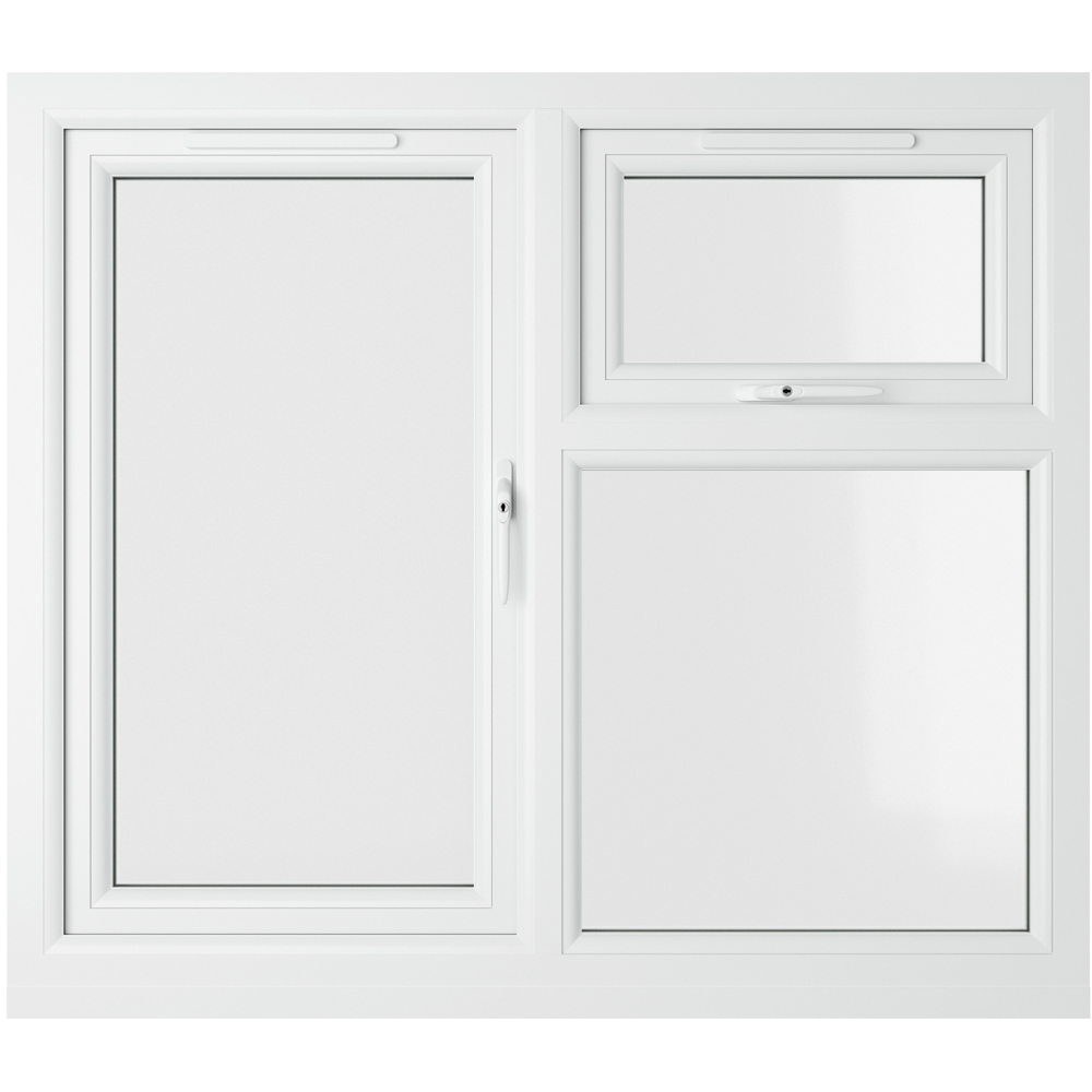 Crystal Agate and White RH Side Hung and Top Opener Clear Double Glazed Window 1190 x 965mm Image 3