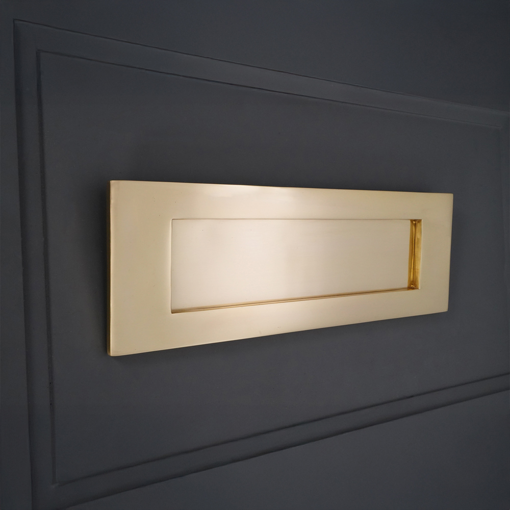 Spira Brass Victorian Polished Brass Letter Plate 300mm Image 2