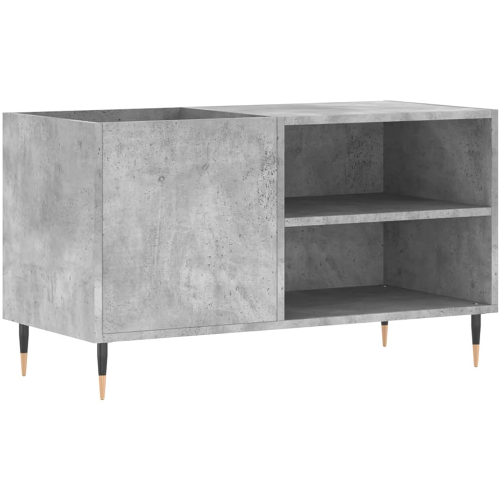 vidaXL 2 Shelf Concrete Grey Record Cabinet Image 2
