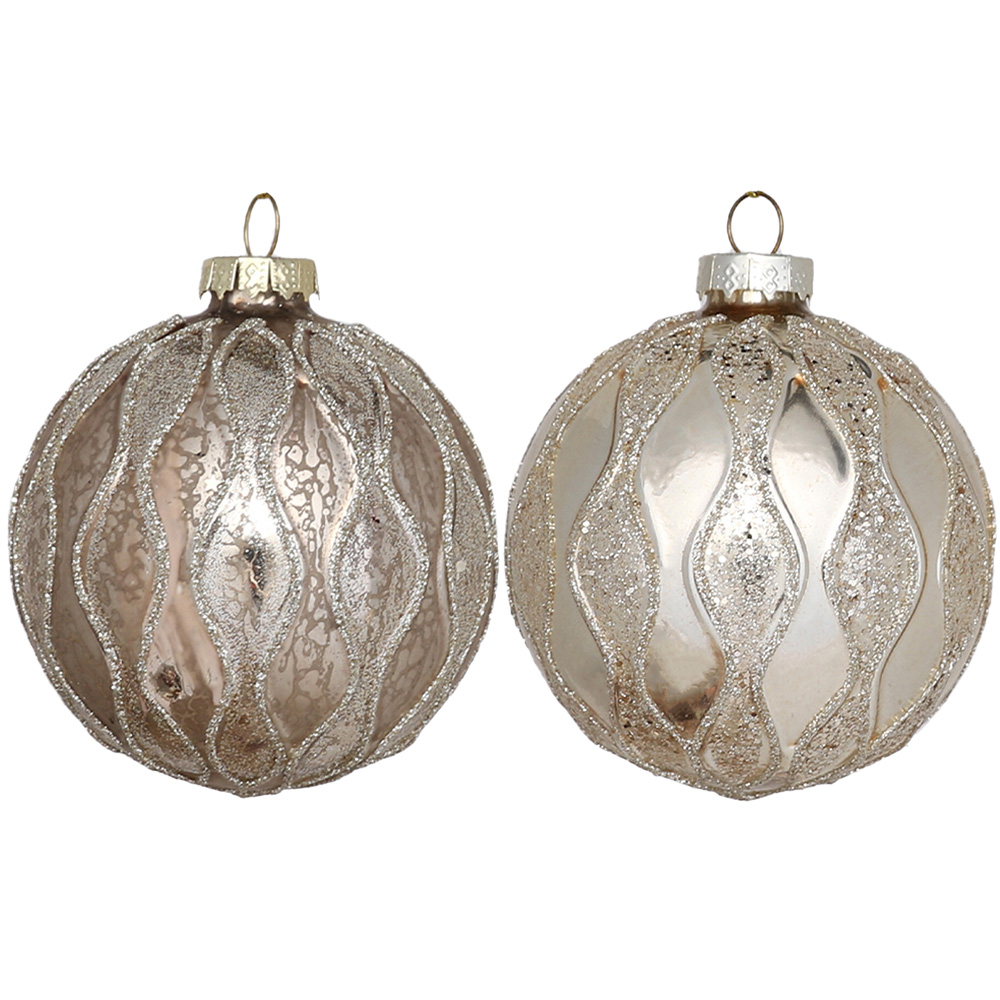 Single Decadent Bronze Gold Glitter Geo Bauble in Assorted styles Image 1