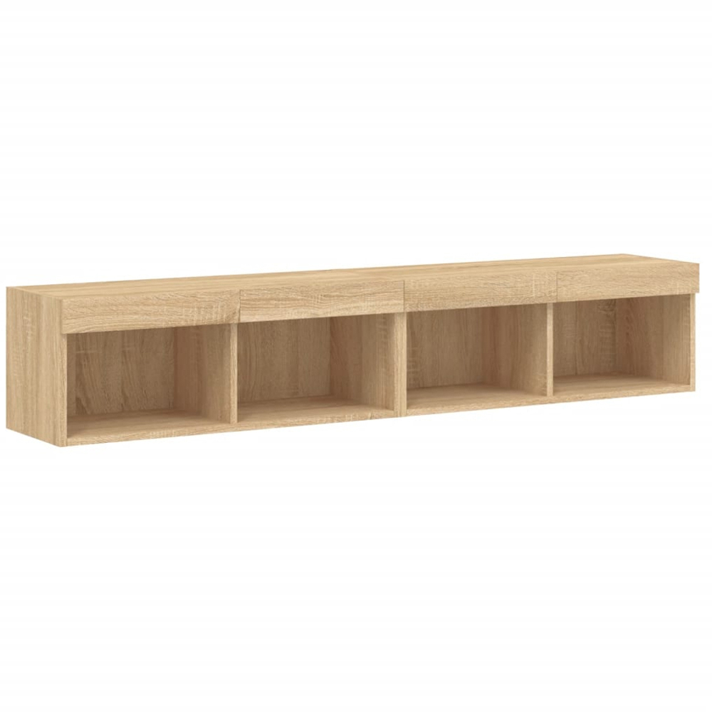 vidaXL 2 Shelf Sonoma Oak Wall Mounted TV Cabinet Set of 2 Image 6