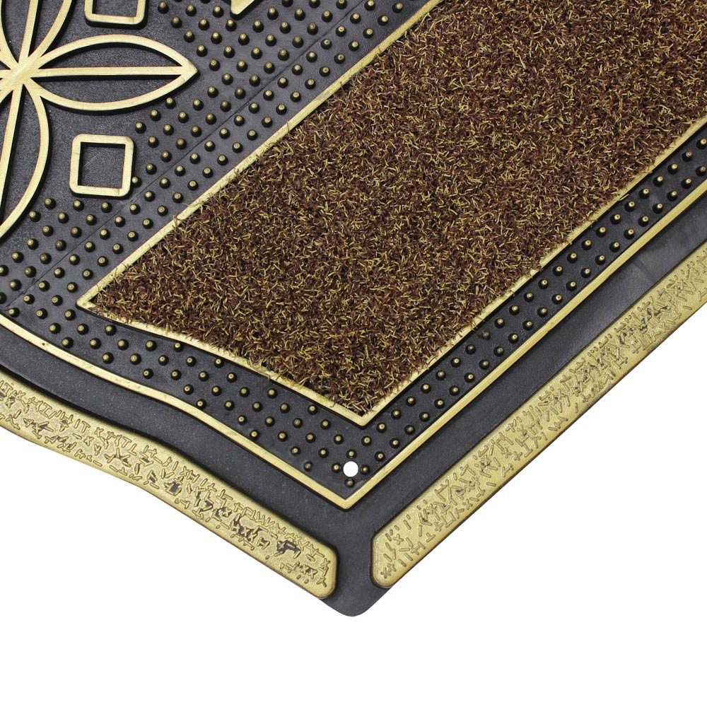 JVL Welcome Gold Pin PVC Doormat 45 x 75cm Image 3