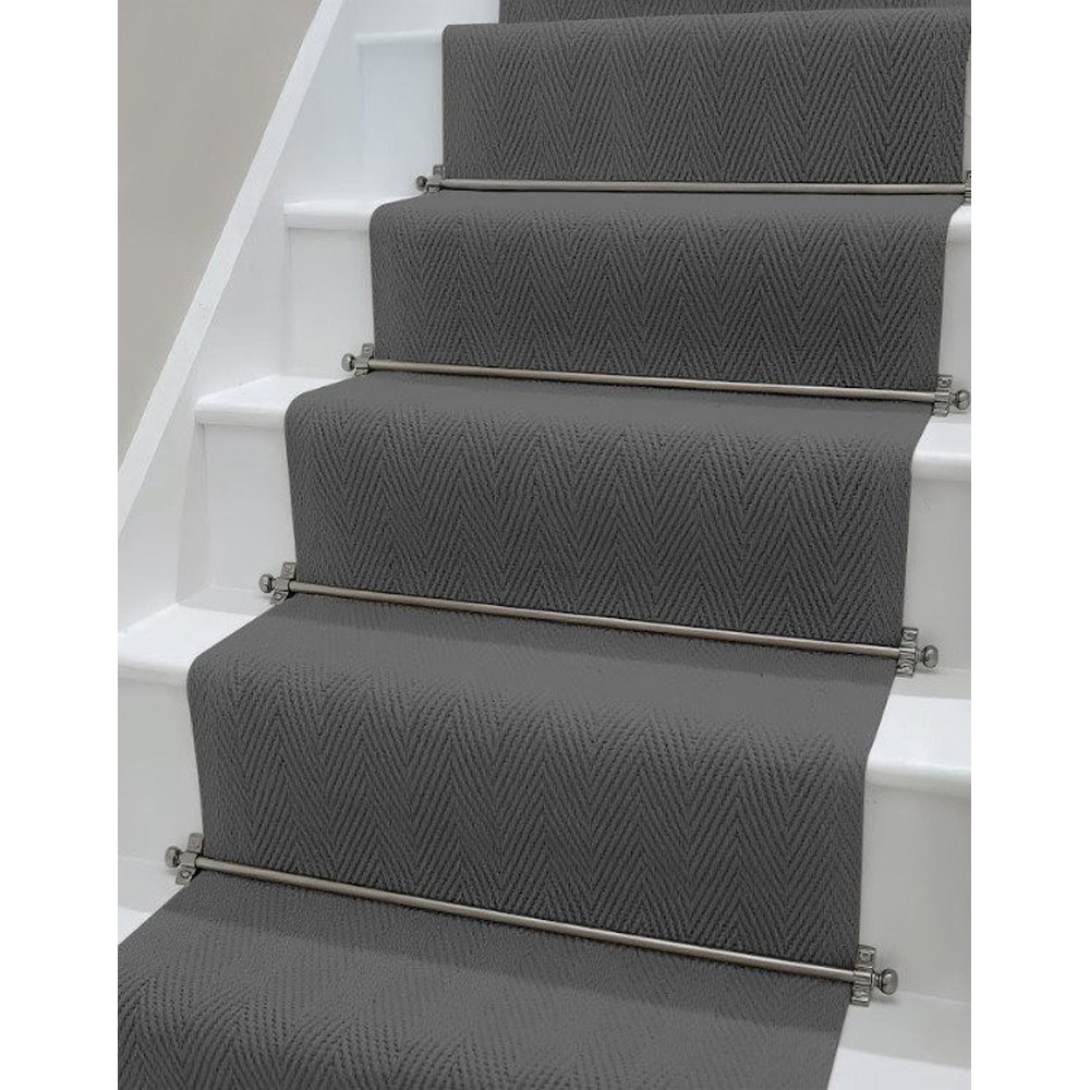 New Edge Blinds Satin Silver Ball End Finial Premium Metal Stair Rod Set 72.5cm x 10mm 13 Pack Image 2