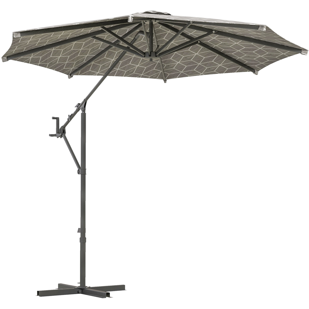 Outsunny 2 in 1 Convertible Cantilever Parasol with Cross Base 3m Image 1
