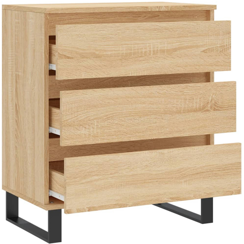 vidaXL 3 Drawer Sonoma Oak Sideboard Image 6