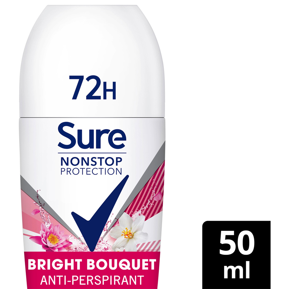 Sure Women Nonstop Protection Bright Bouquet Antiperspirant Deodorant Roll On 50ml Image 3