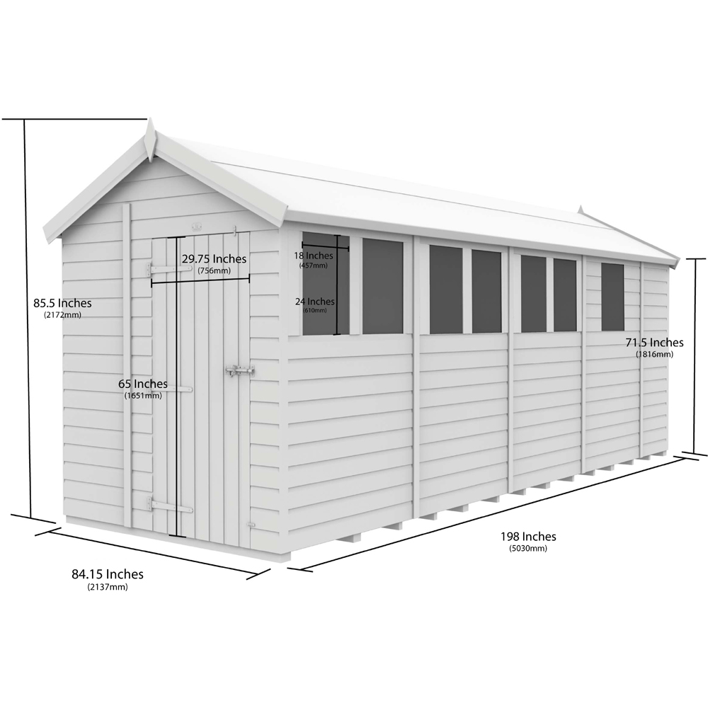 DIY Sheds 7 x 17ft Tongue and Groove Timber Apex Security Garden Shed Image 8