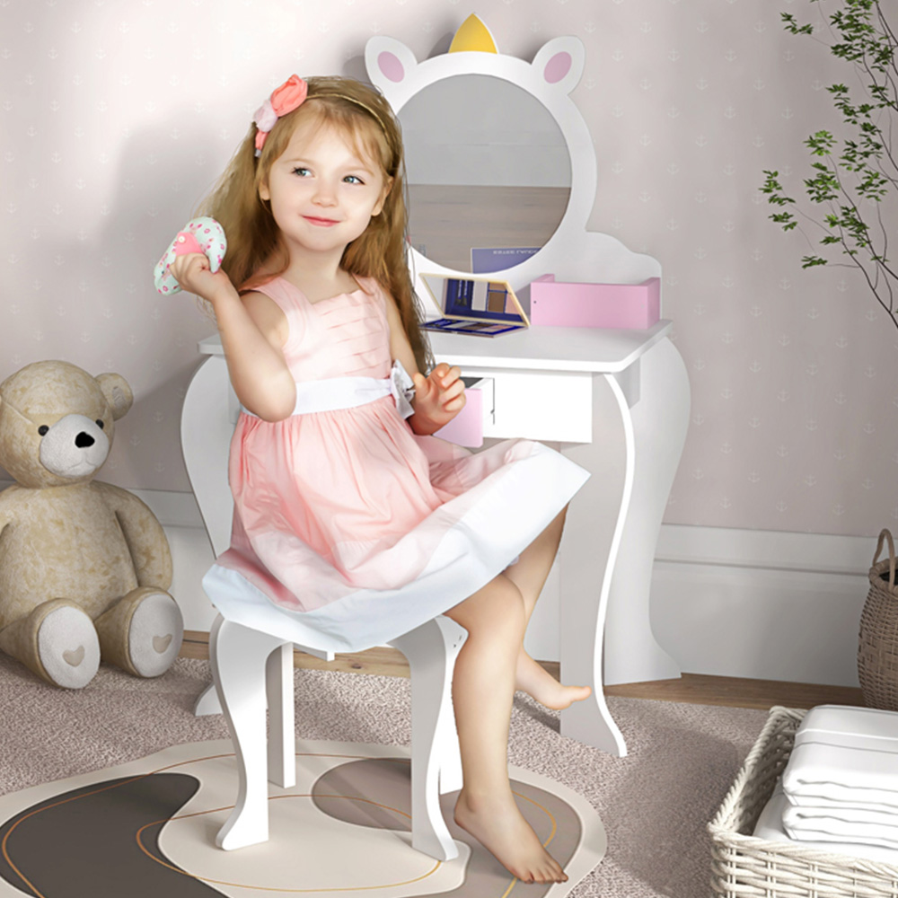 Tommy Toys White Mirror Kids Dressing Table Image 1
