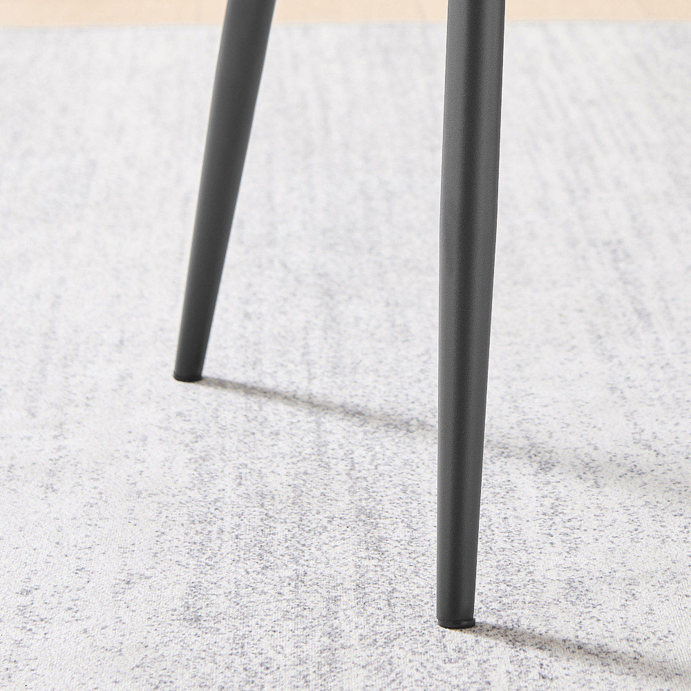 Furniturebox Boston Set of 2 Cream and Black Boucle Fabric Dining Chair Image 4