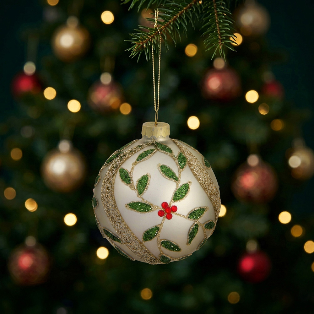 Festive Leaf Bauble Image 2