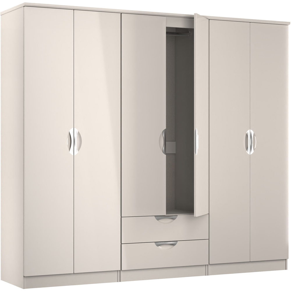 Crowndale Camden 6 Door 2 Drawer Kashmir Gloss Wardrobe Ready Assembled Image 4