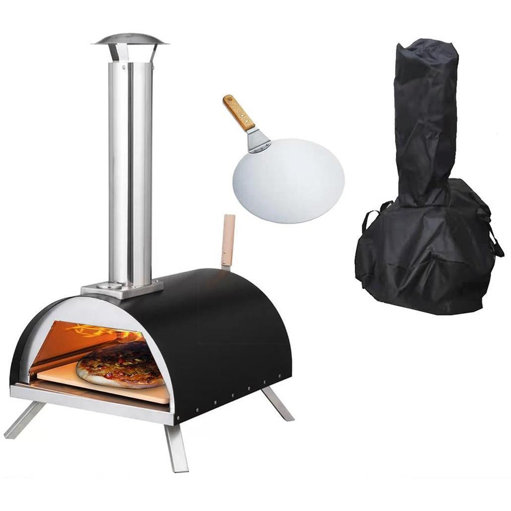Haven Black and Silver Gas and Wood Fuel Pizza Oven Image 3
