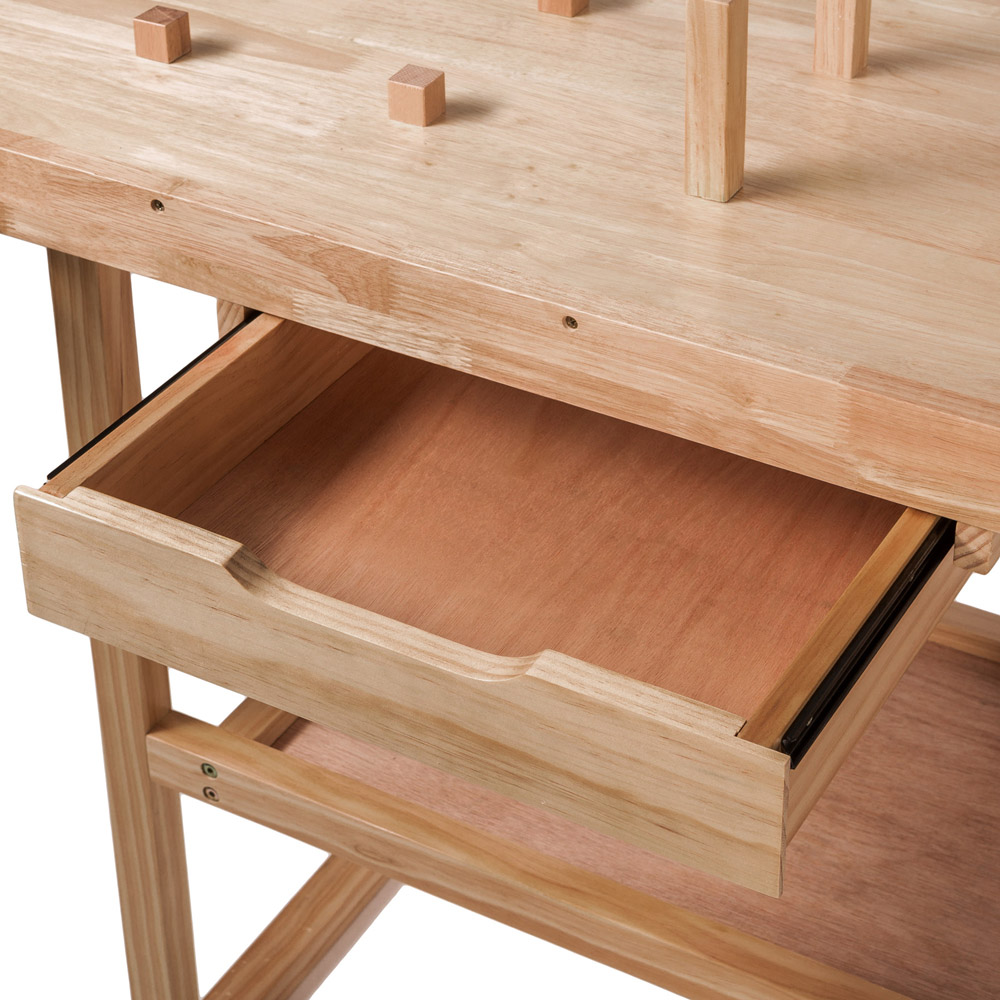 tectake Single Drawer and Shelf Woodworking Bench Image 6