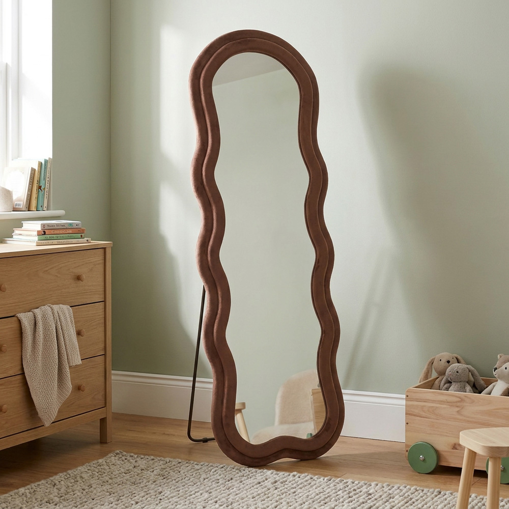 Plush Wavy Taupe Lean To Mirror Image 6