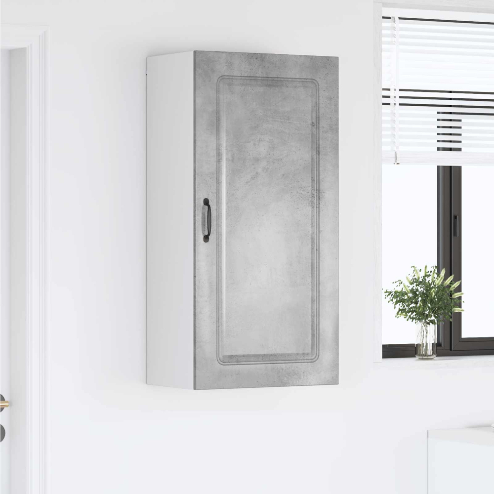vidaXL Single Door Concrete Grey Kitchen Wall Cabinet Image 9