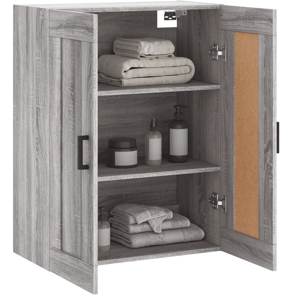 vidaXL 2 Door Grey Sonoma Wall Mounted Cabinet Image 5