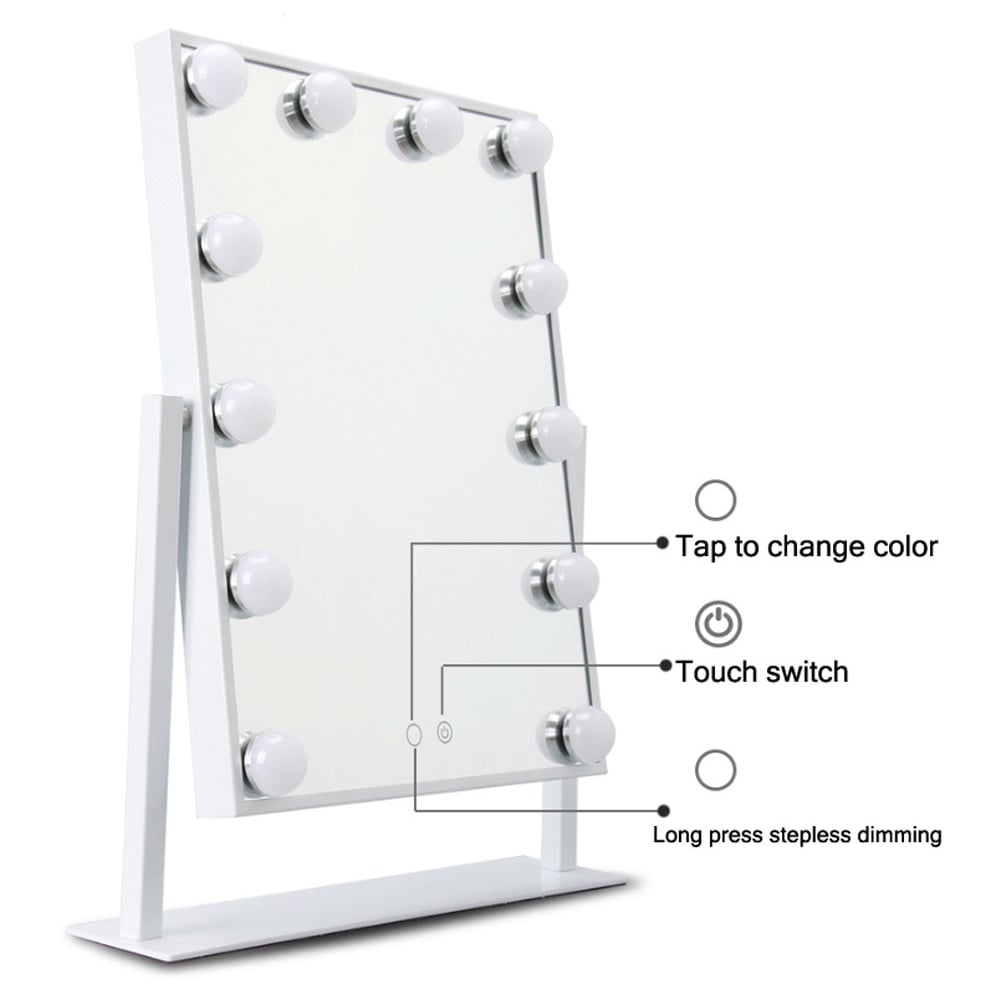 Living and Home White LED Large Rectangular Makeup Mirror 48 x 36cm Image 5