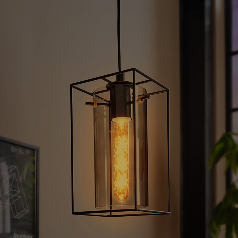 EGLO Loncino Caged Glass Pendant Light Image 3