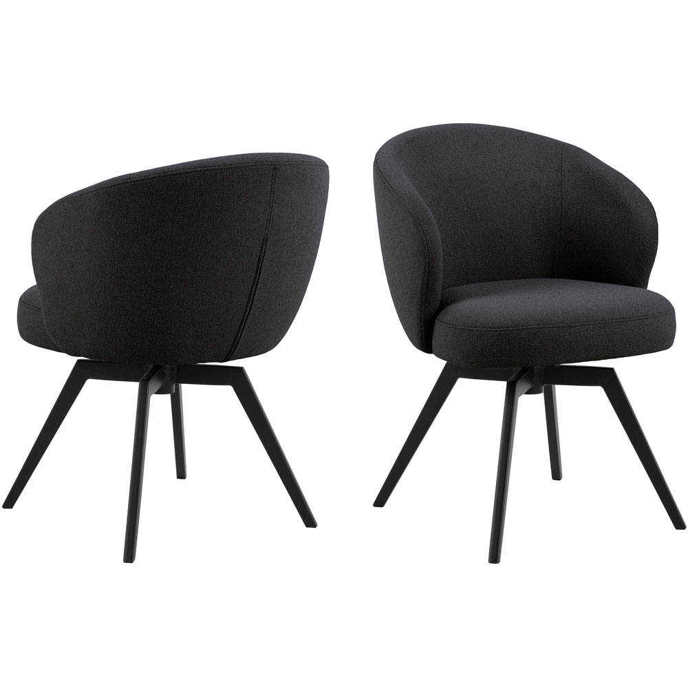 Florence Darlene Black Swivel Dining Chair with Armrest Image 4