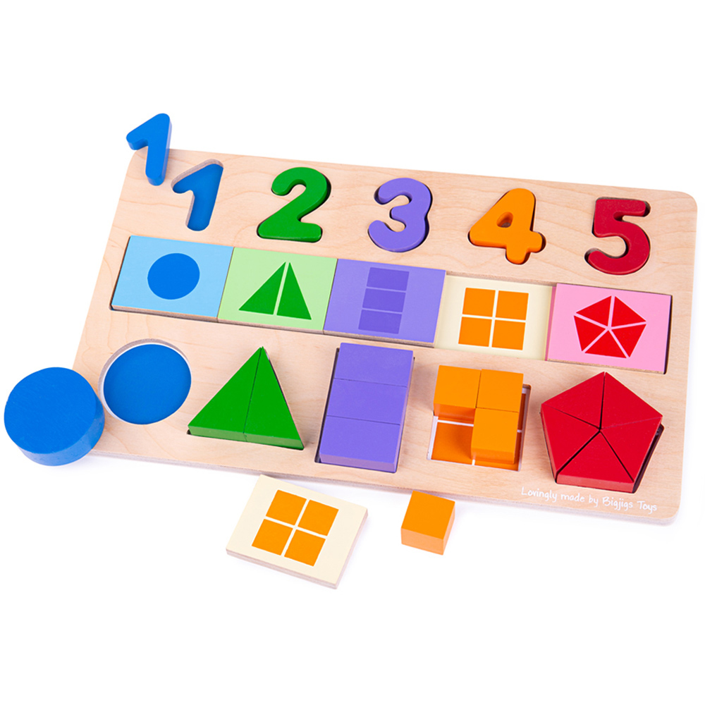 Bigjigs Toys Wooden My First Fractions Puzzle Multicolour Image 1