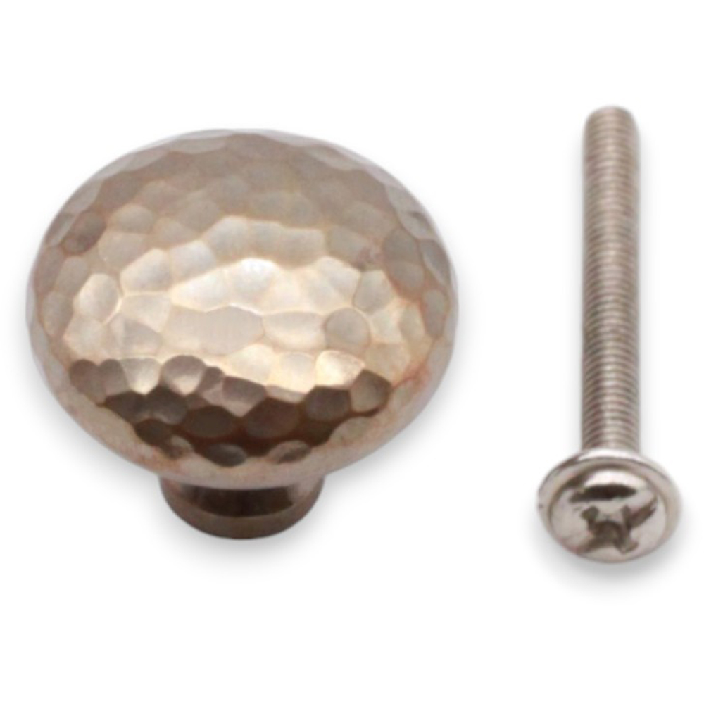 Spira Brass Hammered Mushroom Antique Cupboard Knob 38mm Image 4