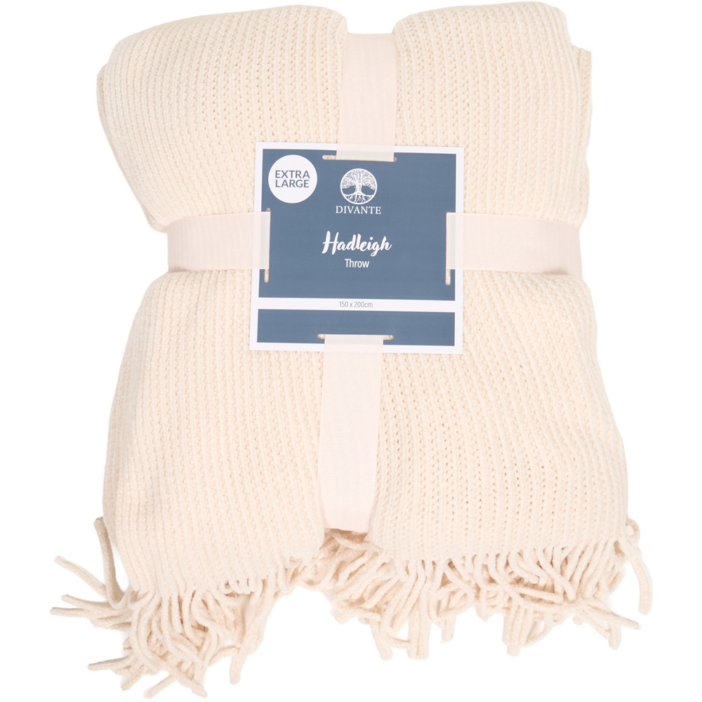 Hadleigh Chenille Throw Ivory Image 4