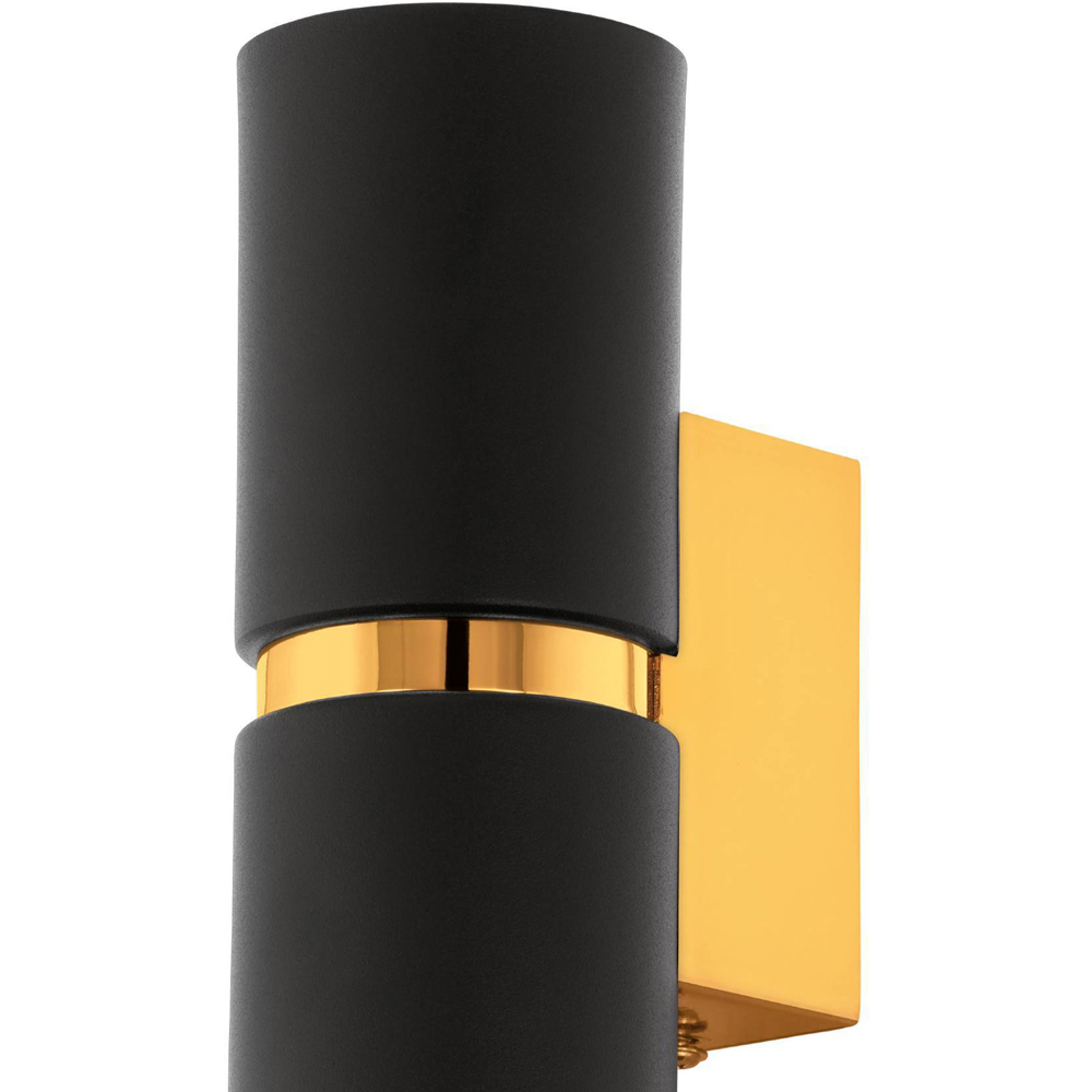 EGLO Passa 2L LED Black and Gold Wall Light Image 3