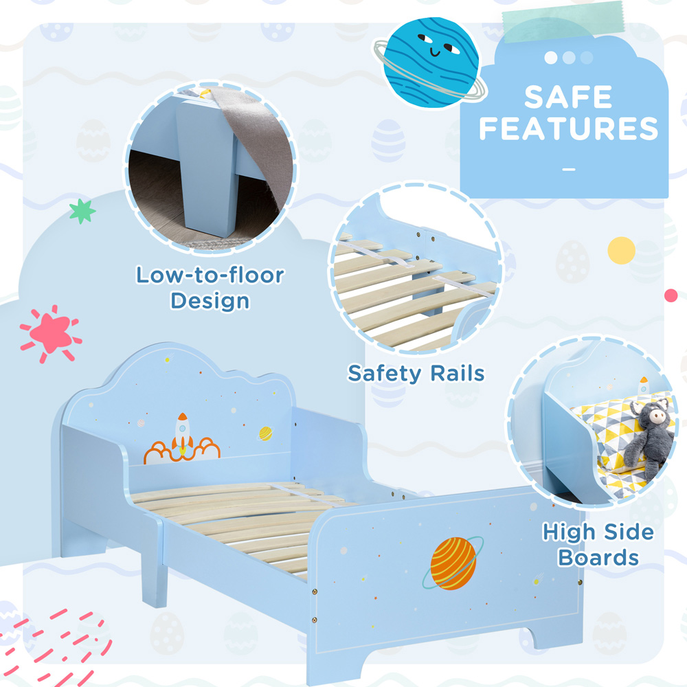 Playful Haven Single Blue Kids Toddler Bed Image 5