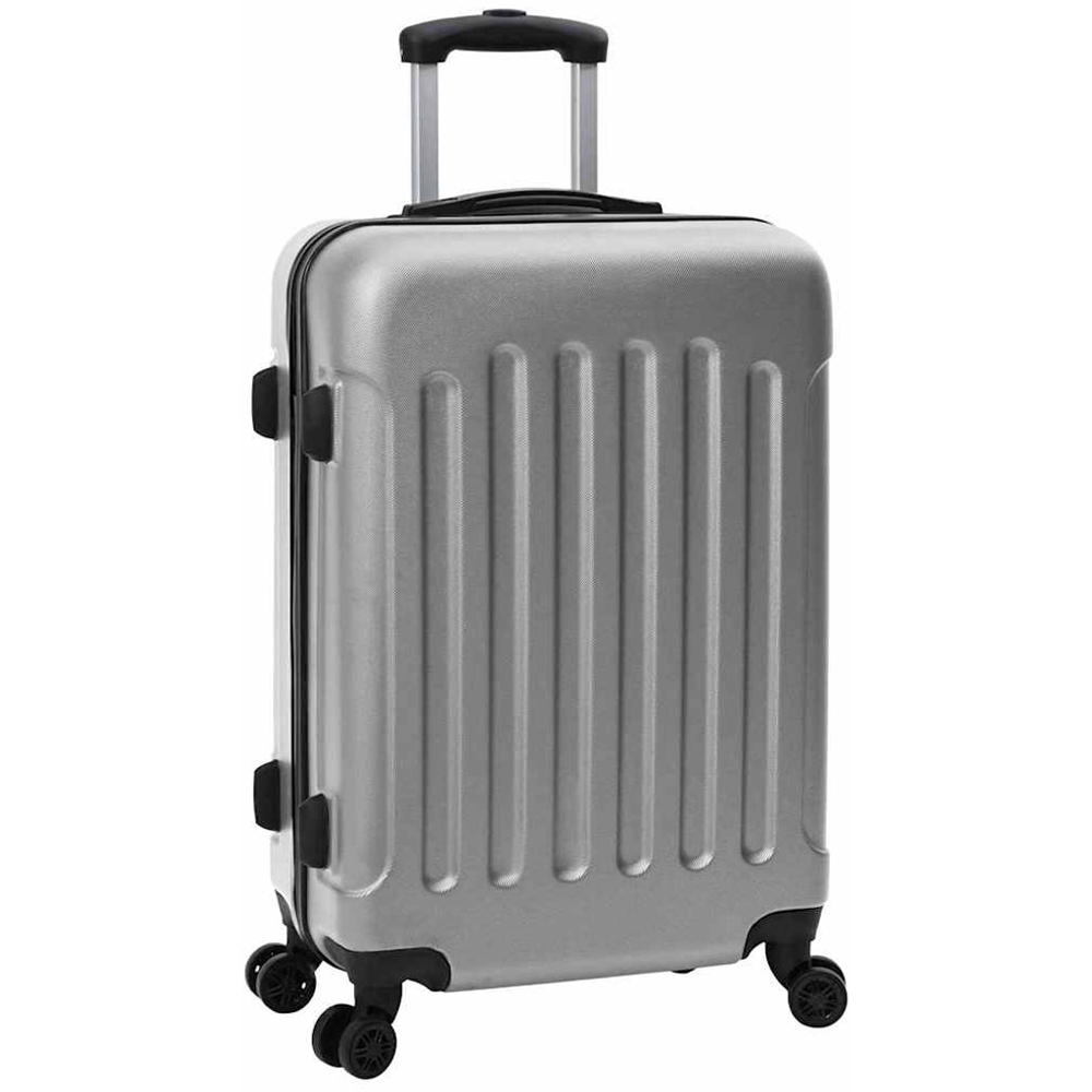 vidaXL Set of 3 Silver ABS Suitcases with Wheels Image 3