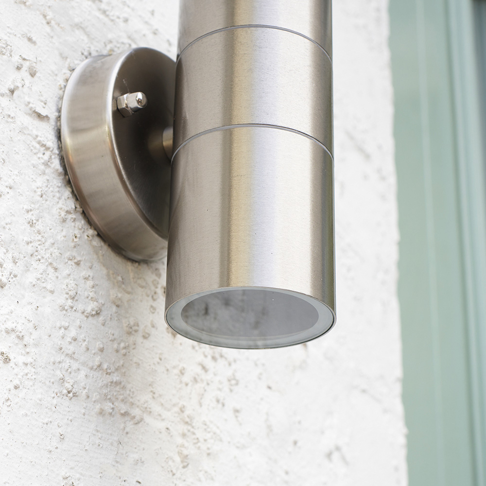 ValueLights Gainsford Silver Outdoor Wall Up Down Light with Dusk till Dawn Sensor Image 4