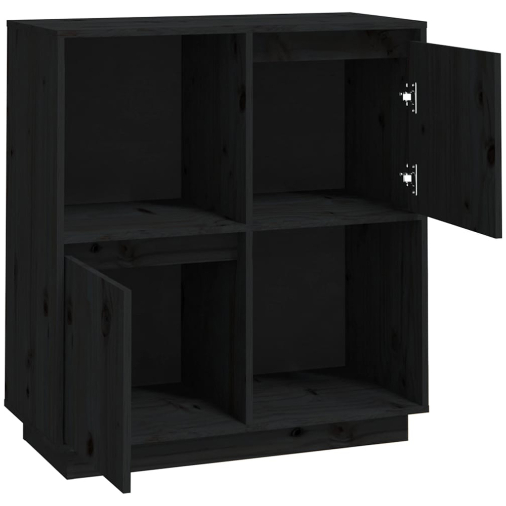 vidaXL 2 Door 2 Shelf Black Wooden Sideboard Image 5