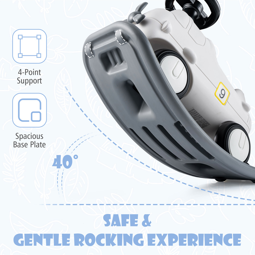 Costway Kids 3-in-1 Plane Style Rocking Horse Image 5