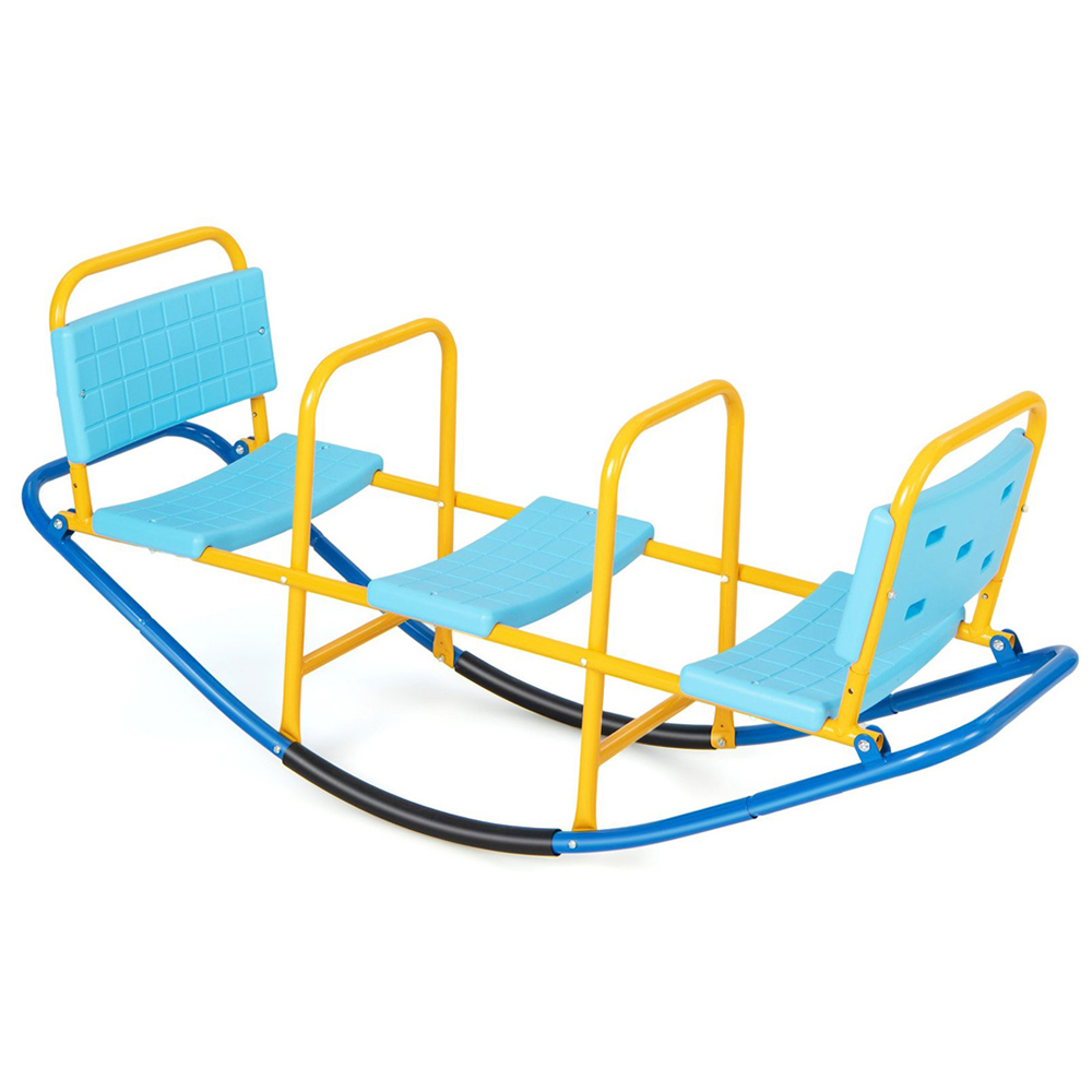 Costway Blue 3 Person Kids Seesaw Teeter Totter Image 1