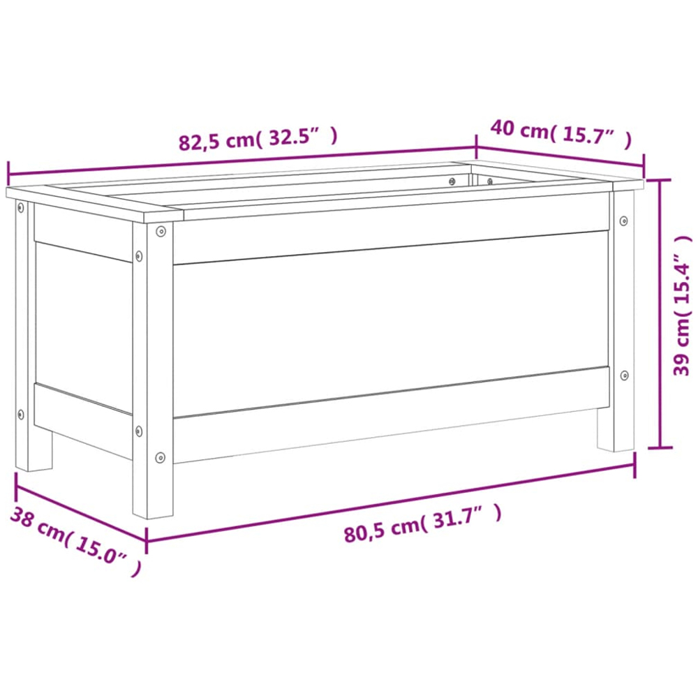 vidaXL Natural Pine Wood Garden Planter 39 x 40 x 82.5cm Image 8