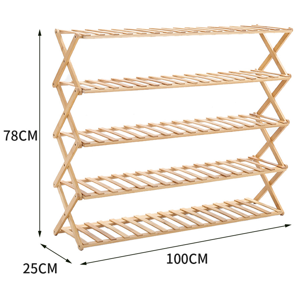 Living And Home 5-Tier Bamboo Flower Stand Rack Holder Multifunctional Storage Image 7