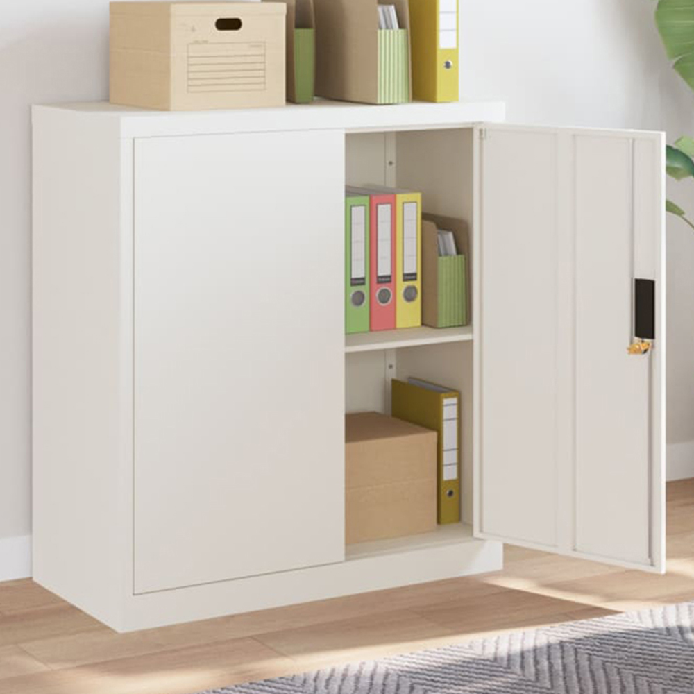 vidaXL 2 Door White File Cabinet Image 1