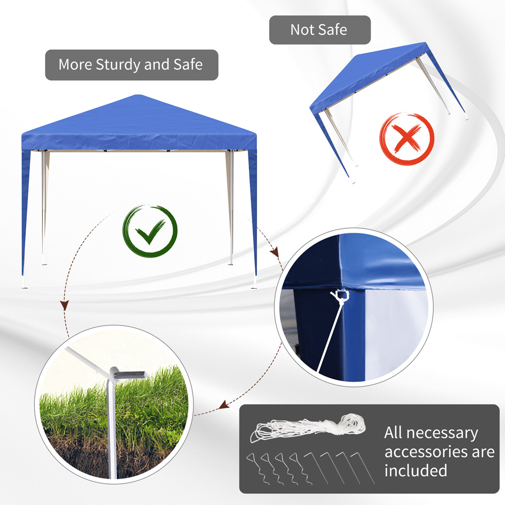 Outsunny 3 x 3m Blue Marquee Pop Up Gazebo Image 3