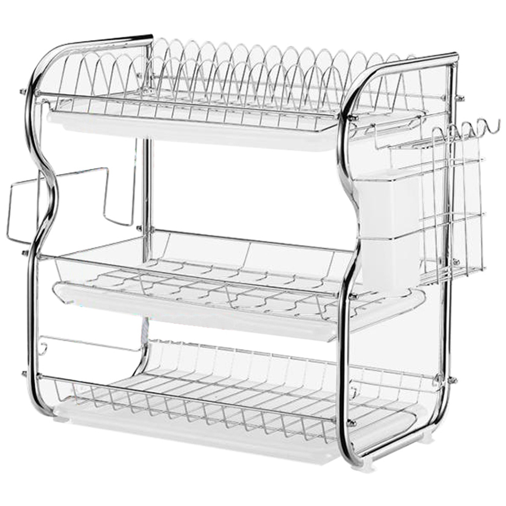 Living and Home 3 Tier White Dish Rack Image 3