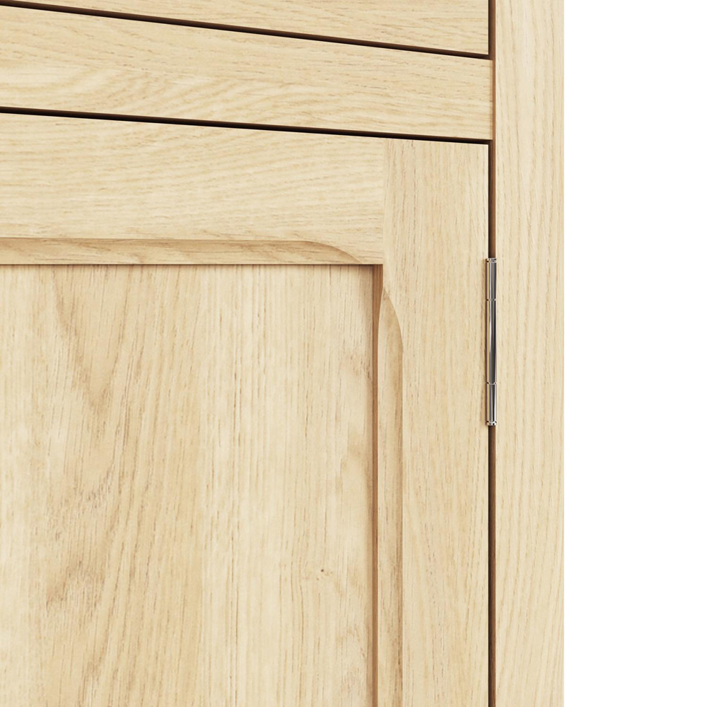 FWStyle Single Door Single Drawer Natural Oak Ash Veneer Sideboard Image 3
