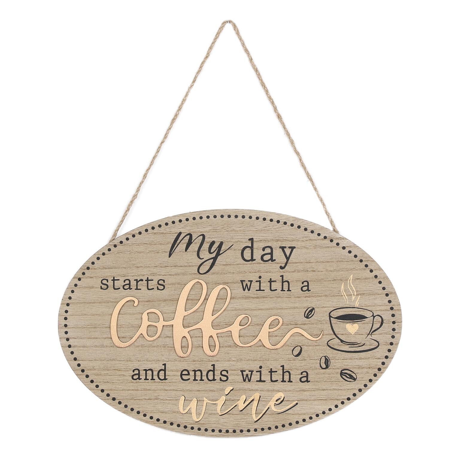 Rustic Wooden Coffee Slogan Sign Image 3