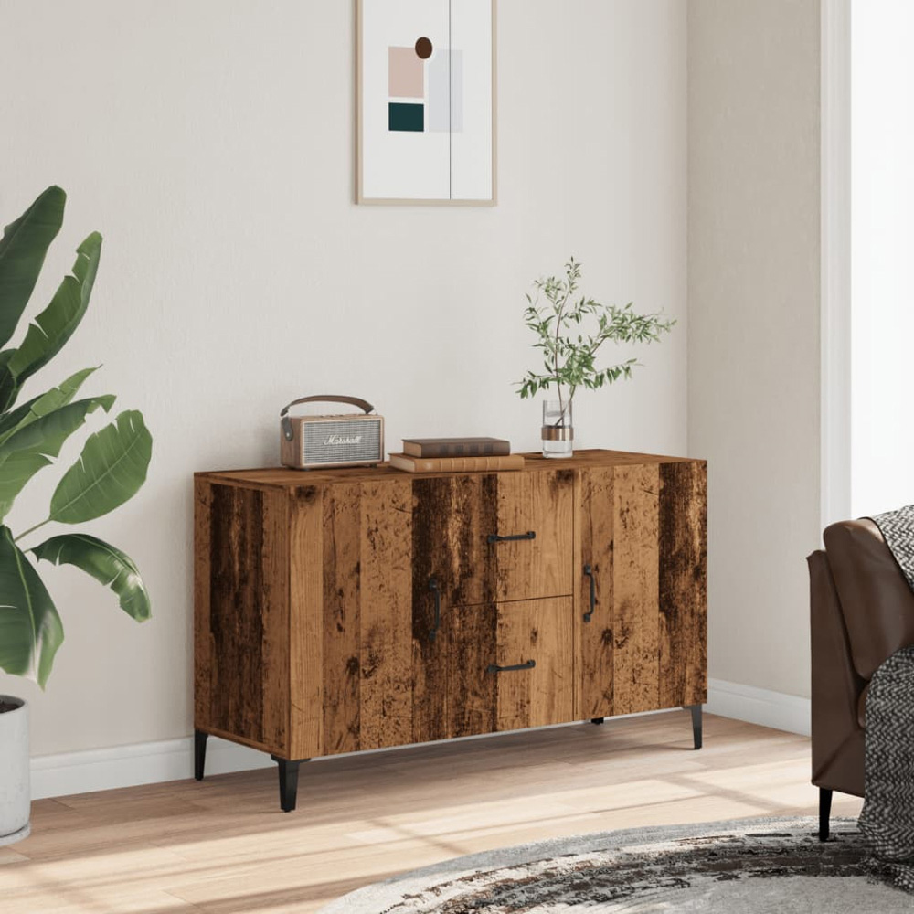 vidaXL 2 Door 2 Drawer Old Wood Sideboard Image 3