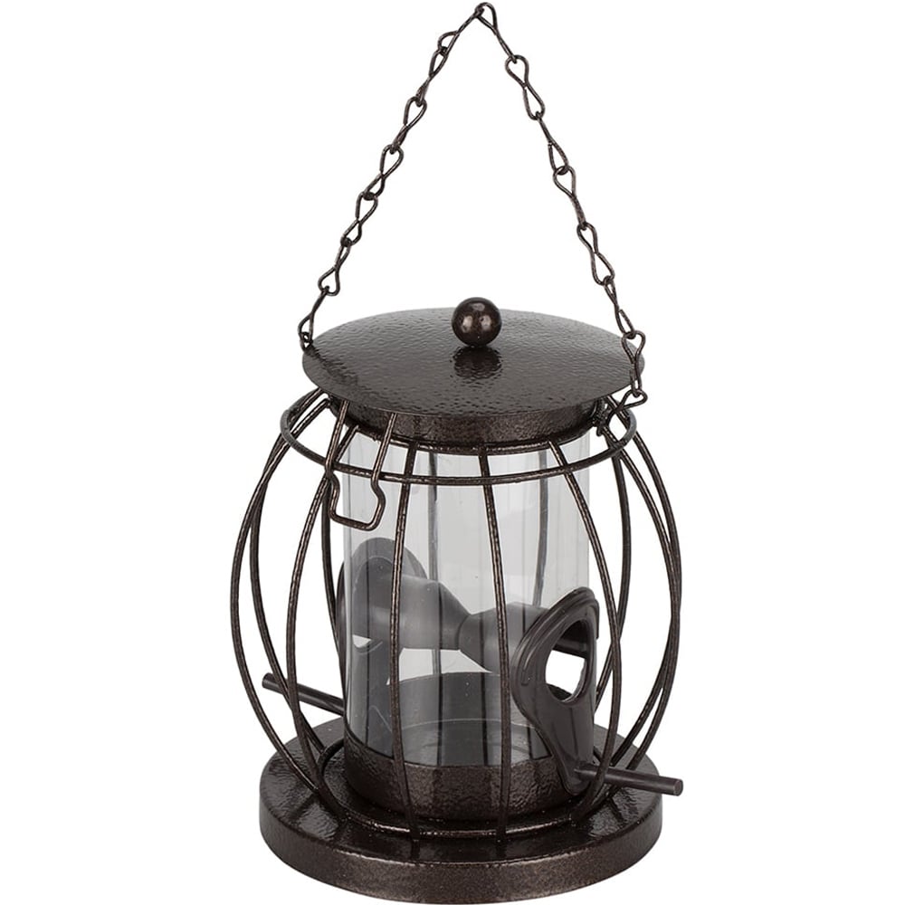 Grey Lantern Shaped Seed Bird Feeder Image