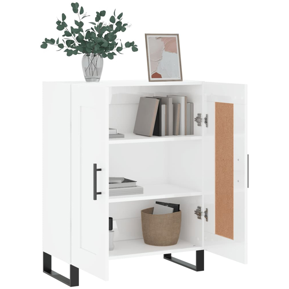 vidaXL 2 Door High Gloss White Sideboard Image 4