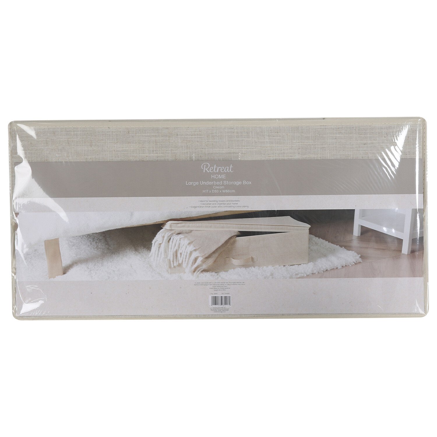 Large Cream Under Bed Storage Box Image 7