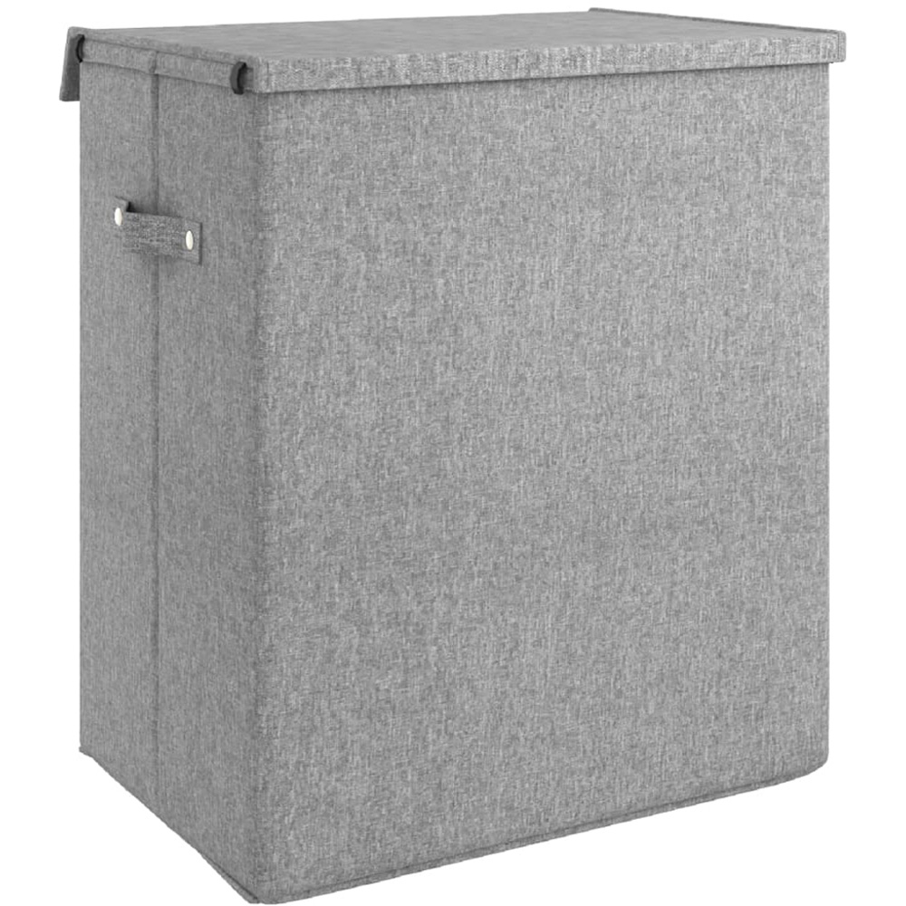 vidaXL Grey Faux Linen Foldable Laundry Hamper with 2 Mesh Bag 59 x 51 x 34.5cm Image 4